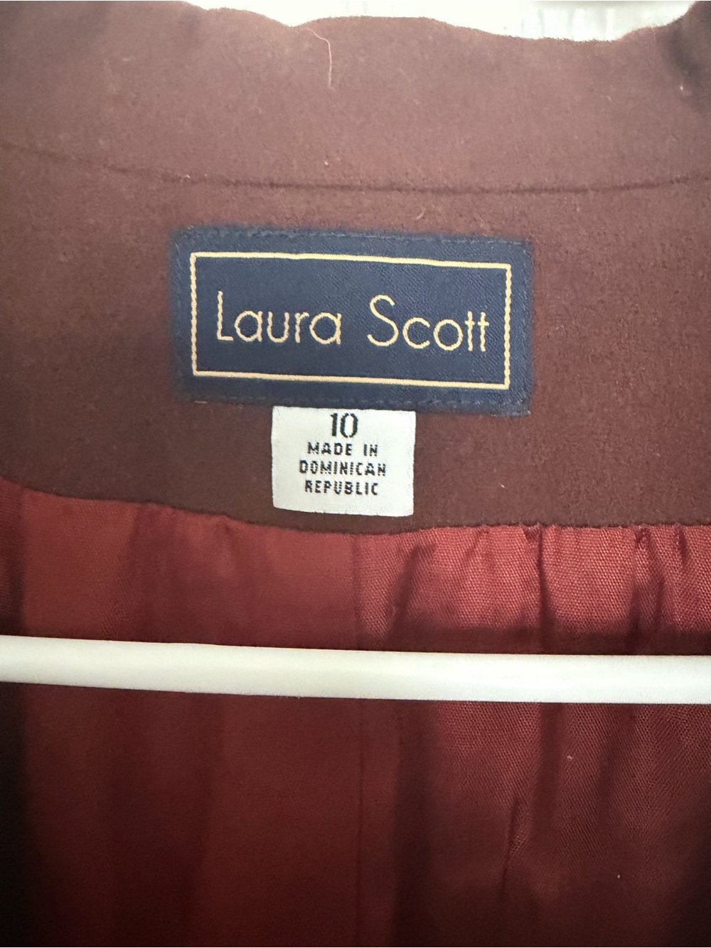 Laura Scott Dark Red Two-Button Blazer View 3